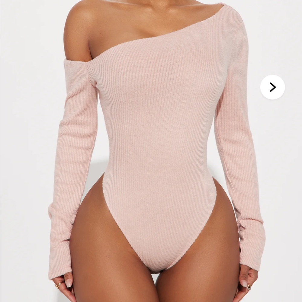 Fashion Nova Pink One-Shoulder Bodysuit